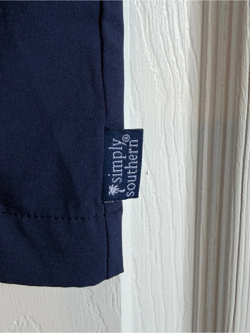 Simply Southern Navy Swim Trunks with Multicolor Neon Waistband